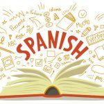 スペイン語の辞書と単語のイラスト